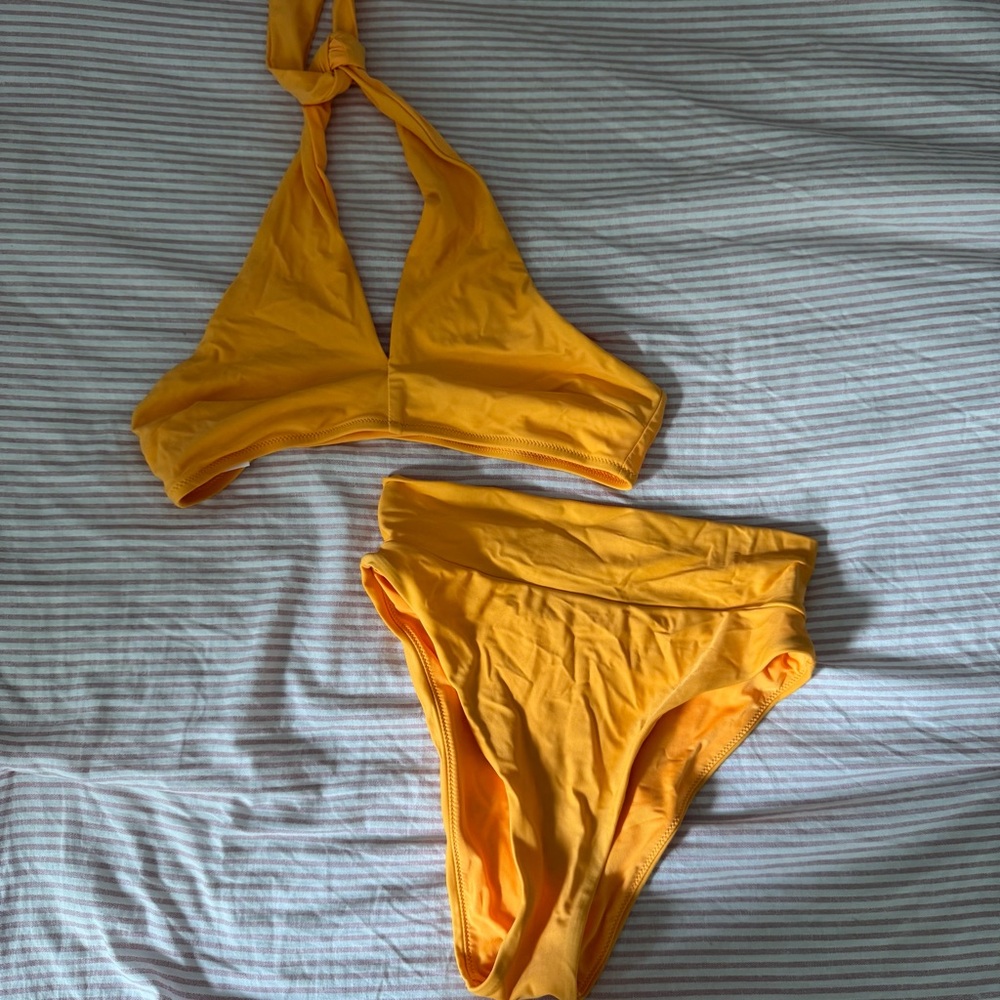Aerie Orange Keyhole Bikini Set